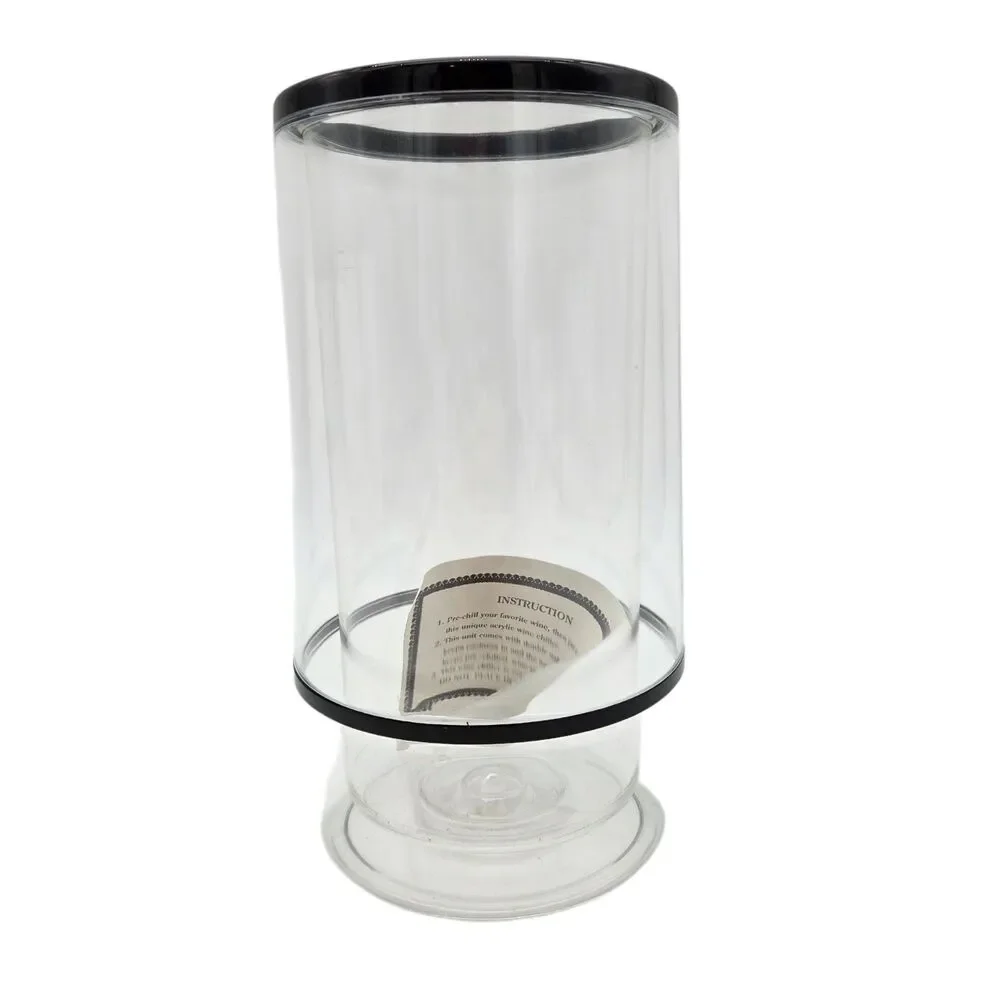 Acrylic Double Wall Wine Chiller Insulated Clear Ice Bucket Bottle Cooler New